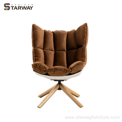 Modern Swivel Wooden Leg Single Sofa Lazy Chair